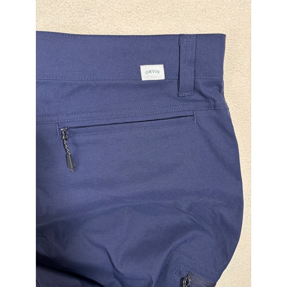 Orvis Mens Navy Blue Tech Performance Stretch Water Repellent Pants 34x32 hiking - Picture 6 of 7